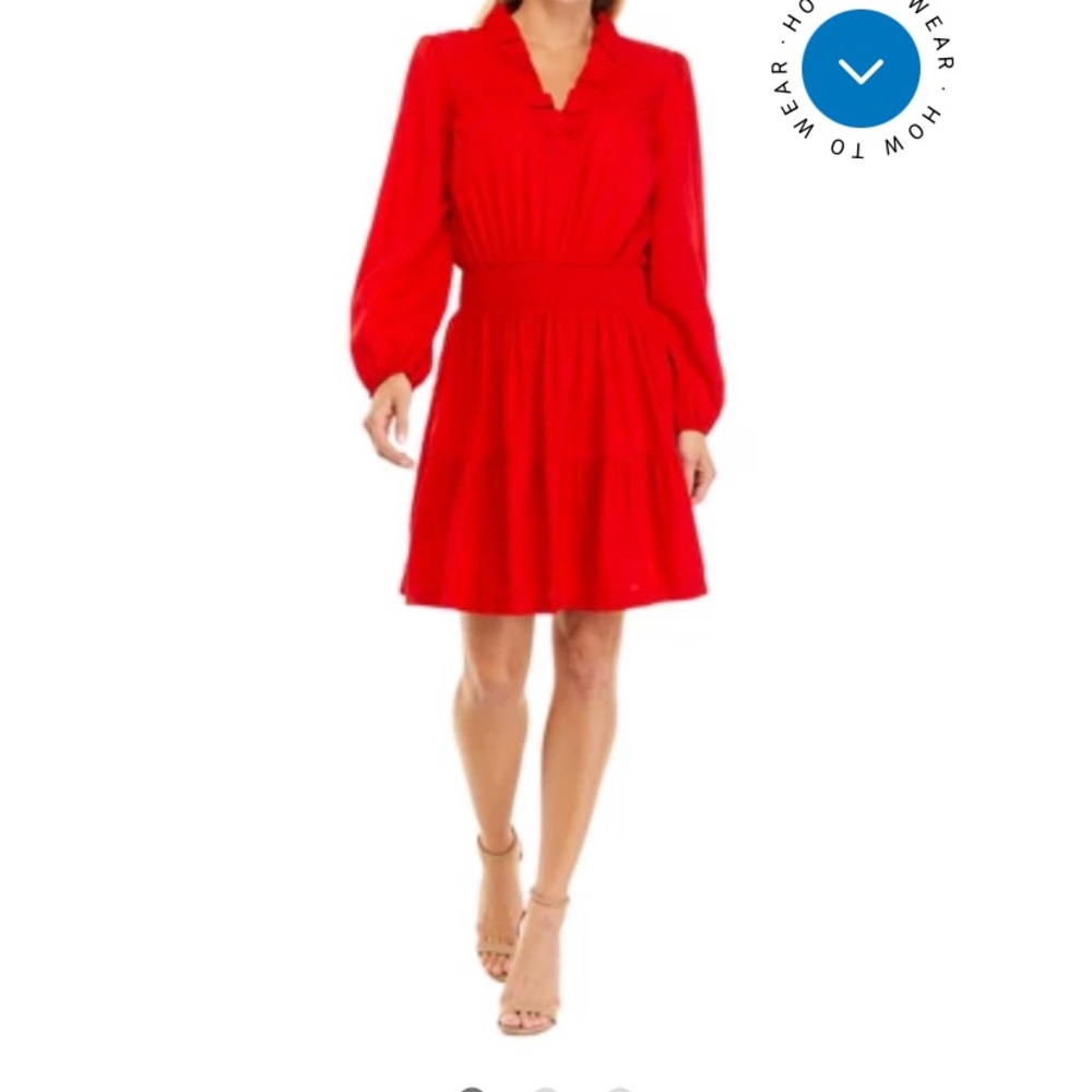 Crown and Ivy Red Ruffle Dress- Size L